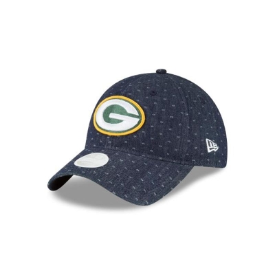 Green Bay Packers Gorra | New Era NFL Dotted Denim 9twenty Adjustable Cap Mexico - Azules